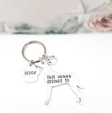 Great Dane Keychain, This Human belongs to