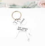 Great Dane Keychain, This Human belongs to