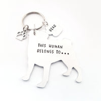 Pug Keyring, This human belongs to