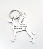 Great Dane Keychain, This Human belongs to