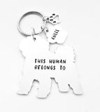 Bichon Frise Keyring 'This human belongs to'