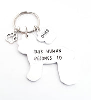 Poodle Keyring, This human belongs to