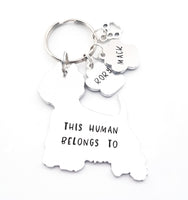 West Highland Terrier keyring, this human belongs to