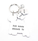 West Highland Terrier keyring, this human belongs to